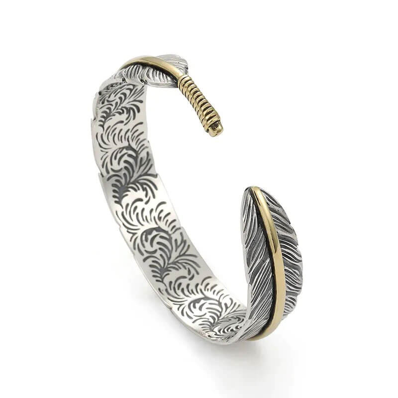bracelet viking corbeau plume