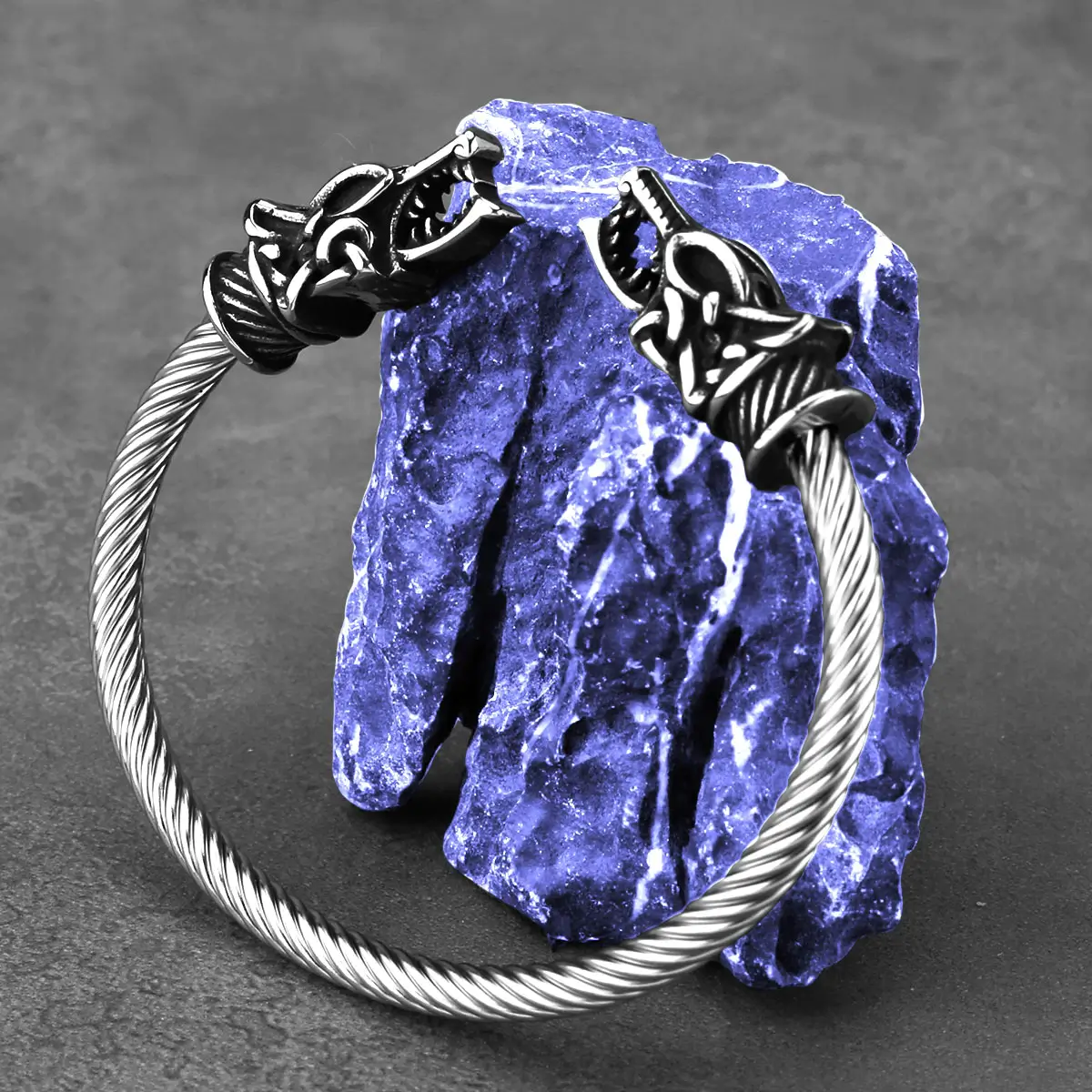 Bracelet viking tête de loup