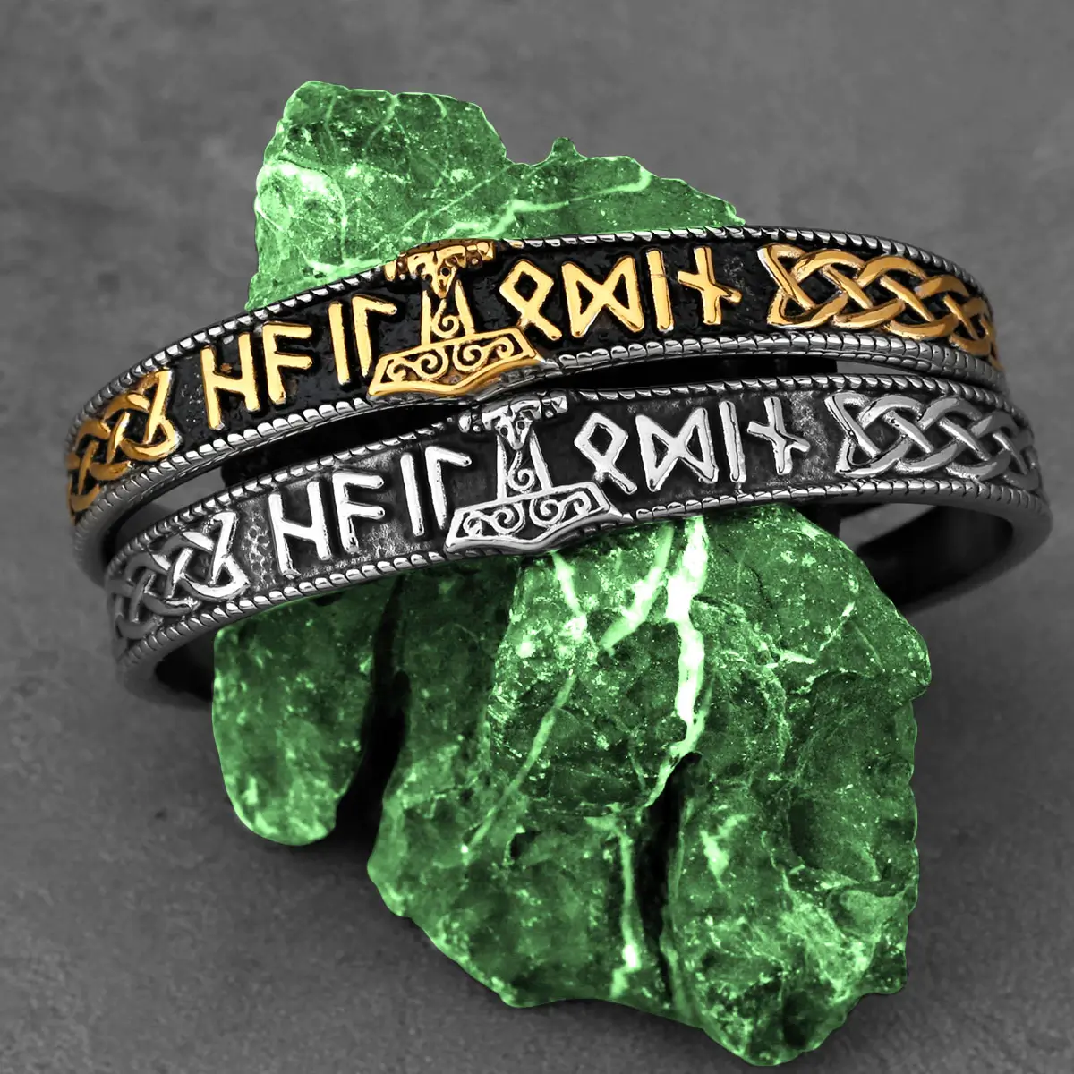 Bracelet sacré viking -mjolnir et runes